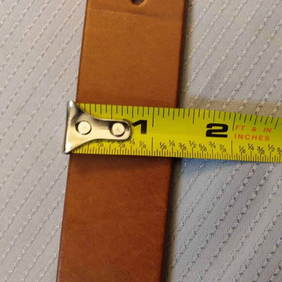 Vtg Tommy Hilfiger Cognac Brown Leather Belt - Sz 34 - Picture 6 of 8